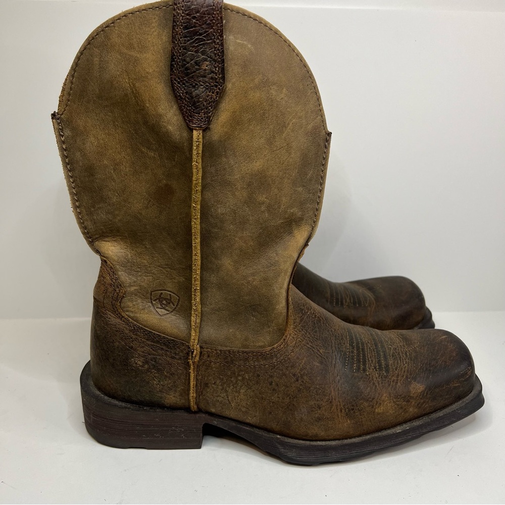 Ariat Brown Tan Leather Cowboy Boots